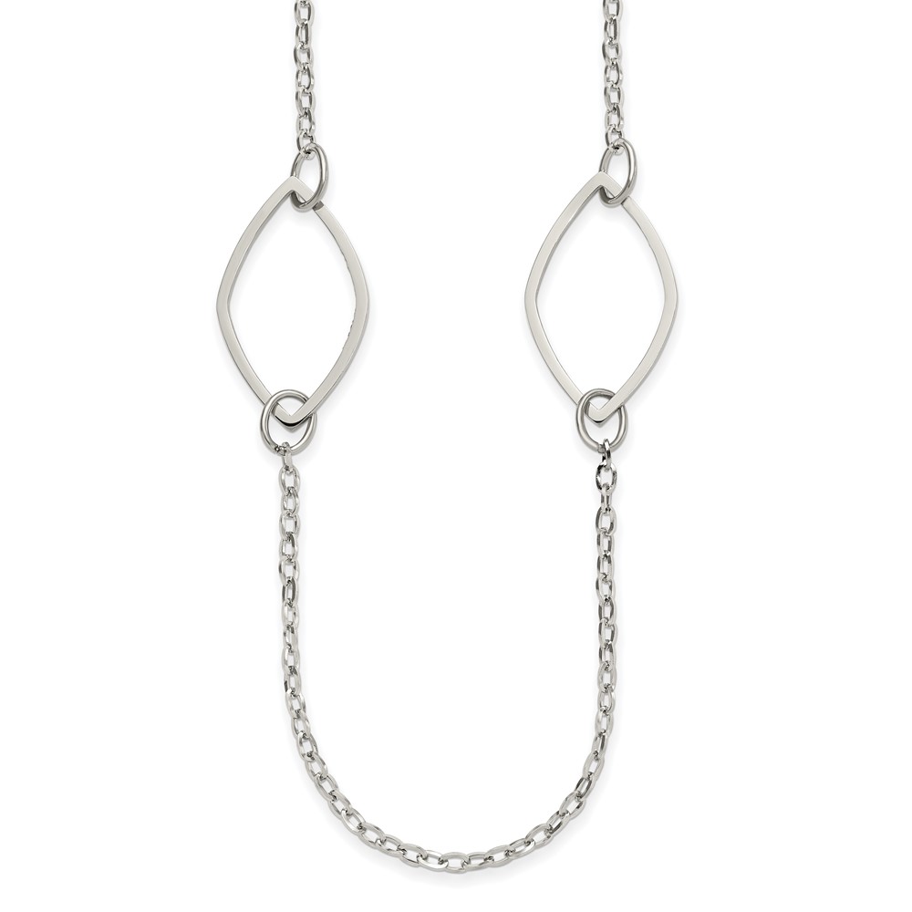 Chisel Stainless Steel Polished Fancy Link Necklace - 36in