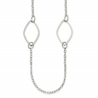 Chisel Stainless Steel Polished Fancy Link Necklace - 36in view 1