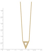 Chisel Stainless Steel Polished Yellow IP-plated CZ Triangle on a Cable Chain Necklace with 2.5 Inch Extension, 17" view 2