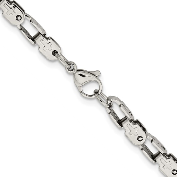 Chisel Stainless Steel Cross Fancy Link Chain