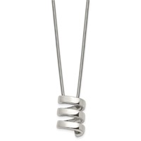 Chisel Stainless Steel Polished Fancy Twist Pendant on an Snake Chain Necklace, 18" view 3