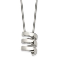 Chisel Stainless Steel Polished Fancy Twist Pendant on an Snake Chain Necklace, 18" view 1