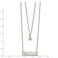 Chisel Stainless Steel Polished Star and Bar Multi Strand Cable Chain Necklace with a 1.5 Inch Extension, 15.5" view 3