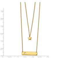 Chisel Stainless Steel Polished Yellow IP-plated Star and Bar Multi Strand Cable Chain Necklace with a 1.5 Inch Extension, 15.5" view 3