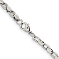 Stainless Steel Polished Fancy Link Chain, 18" view 4