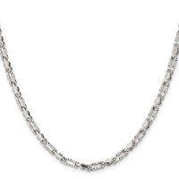 Stainless Steel Polished Fancy Link Chain, 18" view 3