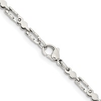 Stainless Steel Polished Fancy Link Chain, 18" view 4