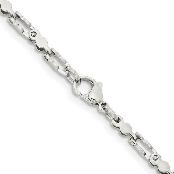 Stainless Steel Polished Fancy Link 18in Chain