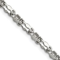 Stainless Steel Polished Fancy Link Chain, 18" view 1