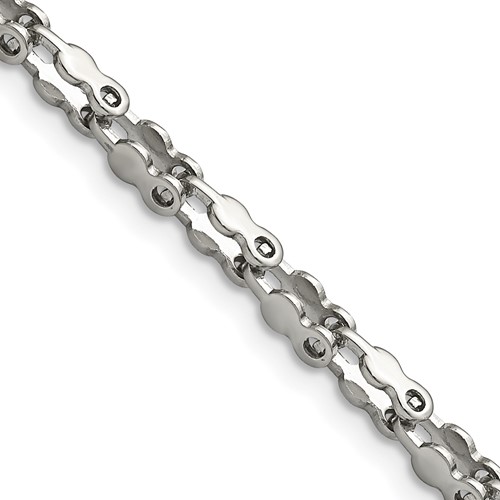 Stainless Steel Polished Fancy Link Chain, 18"