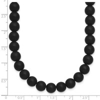 Chisel Stainless Steel Brushed Necklace with Black Agate and Antiqued Clasp, 27" view 5