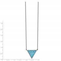 Chisel Stainless Steel Polished Reconstructed Howlite Triangle on an Cable Chain Plus a 2 Inch Extension Necklace - 18in view 2