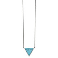 Chisel Stainless Steel Polished Reconstructed Howlite Triangle on an Cable Chain Plus a 2 Inch Extension Necklace - 18in view 1