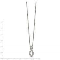 Chisel Stainless Steel Polished with Crystals Infinity Symbol on a 16 Inch Box Chain Necklace view 2