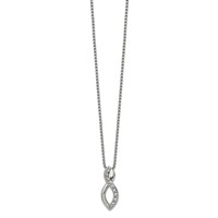 Chisel Stainless Steel Polished with Crystals Infinity Symbol on a 16 Inch Box Chain Necklace view 1