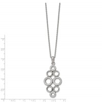 Chisel Stainless Steel Polished Preciosa Crystal Circles Pendant on a Cable Chain Necklace with a 2 Inch Extension, 16" view 2