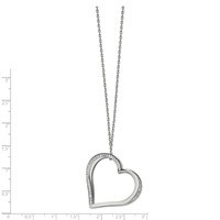 Chisel Stainless Steel Polished Necklace with Preciosa Crystal Heart Slide on an Cable Chain Plus a 2 Inch Extension, 18" view 2