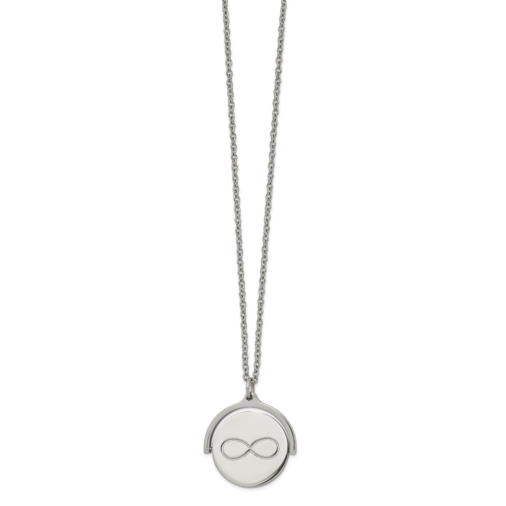 Stainless Steel Polished Infinity Moveable 16.5in w/1.25in ext Necklace