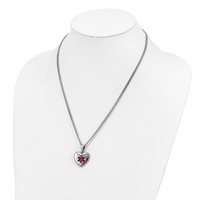 Chisel Stainless Steel Polished Necklace with Red Enamel Heart Medical ID Pendant on a Curb Chain, 20" view 3