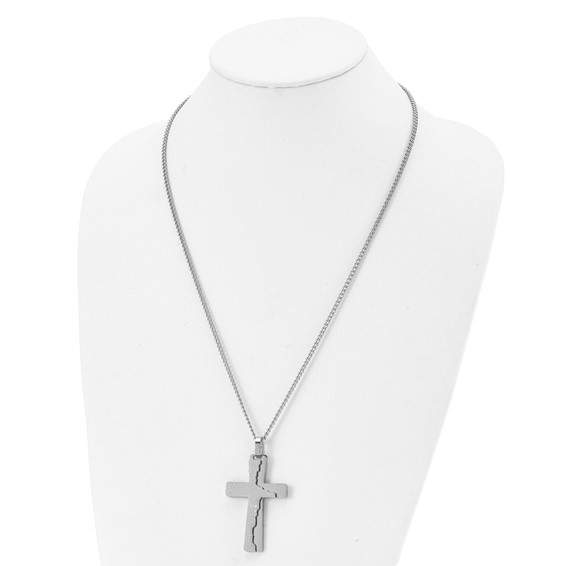 Stainless Steel BROKEN PRAYER Cross Necklace