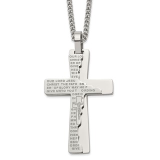 Stainless Steel BROKEN PRAYER Cross Necklace