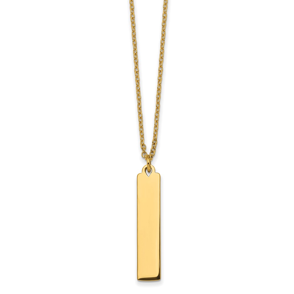 Stainless Steel Polished Yellow IP-plated Bar Dangle 16in Necklace