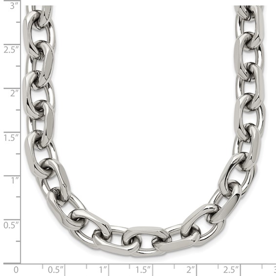 Chisel Stainless Steel Polished 8.5mm 24 inch Cable Chain