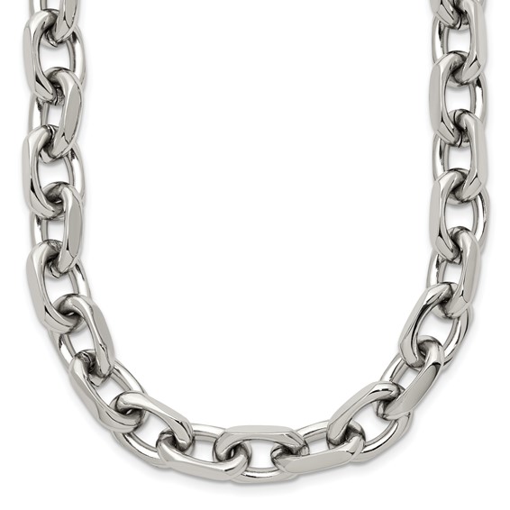 Chisel Stainless Steel Polished 8.5mm 24 inch Cable Chain