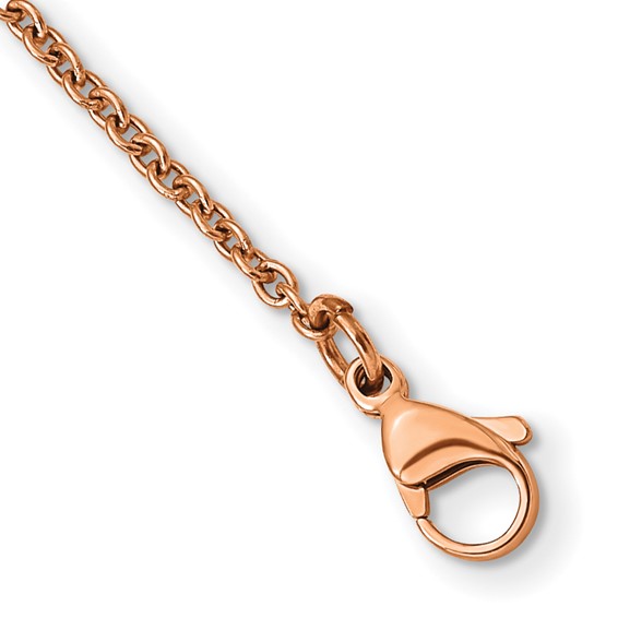 Chisel Stainless Steel Polished Rose IP-plated Multi Chain 35.5 inch Necklace