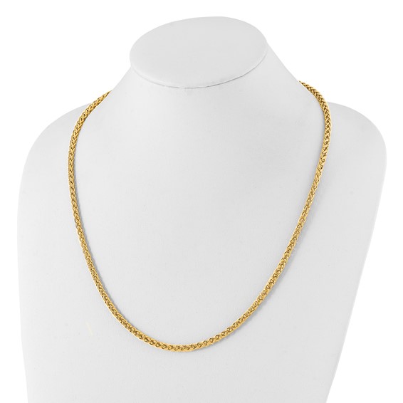 Stainless Steel Polished Yellow IP-plated Spiga Chain