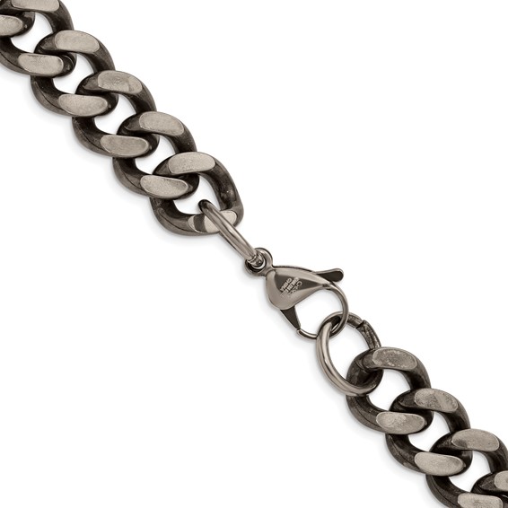 Chisel Stainless Steel Oxidized 13.75mm 24 inch Curb Chain