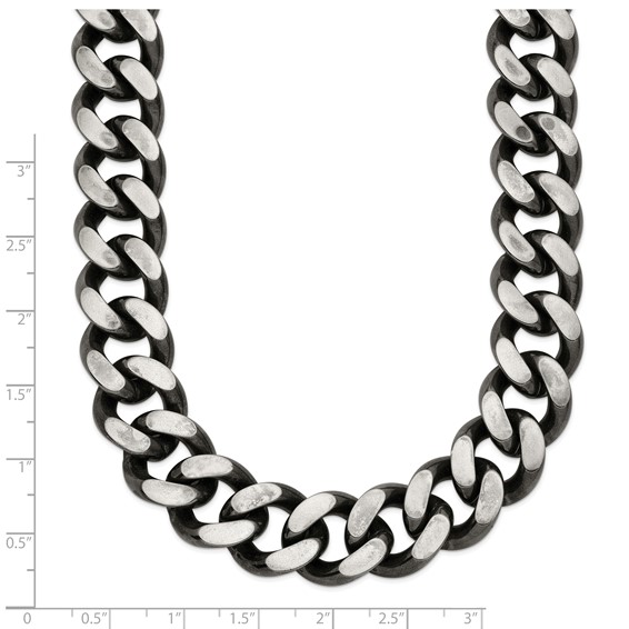 Chisel Stainless Steel Oxidized 13.75mm 24 inch Curb Chain