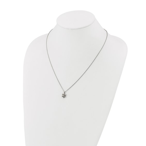 Chisel Stainless Steel Polished Snowflake Pendant on a 20.25 inch Plus 1 inch Extension Cable Chain Necklace