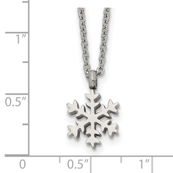 Chisel Stainless Steel Polished Snowflake Pendant on a 20.25 inch Plus 1 inch Extension Cable Chain Necklace