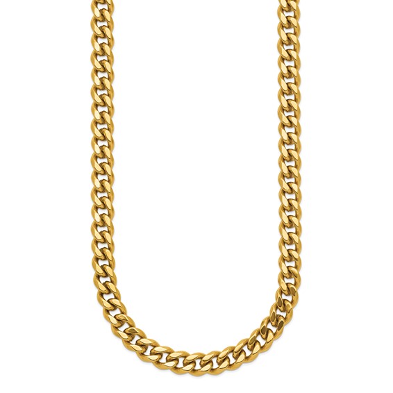 Chisel Stainless Steel Polished Yellow IP-plated 20 inch Plus a 3 inch Extension Curb Link Necklace
