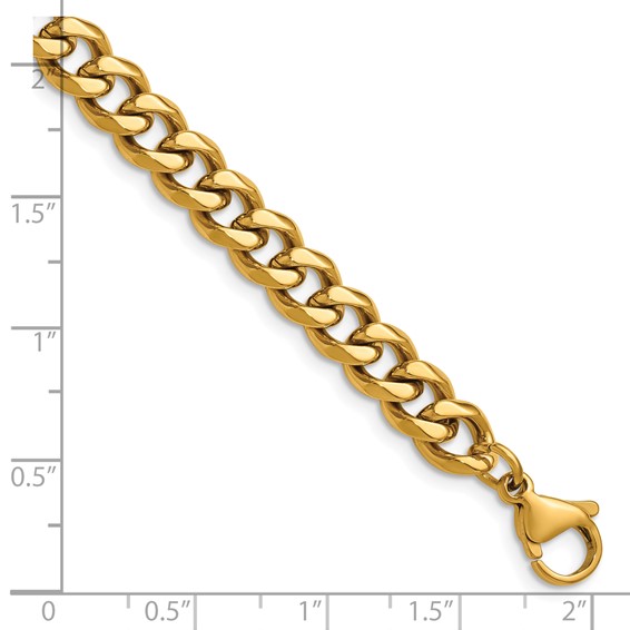 Chisel Stainless Steel Polished Yellow IP-plated 20 inch Plus a 3 inch Extension Curb Link Necklace
