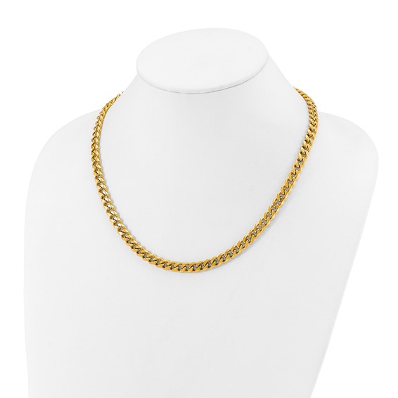 Chisel Stainless Steel Polished Yellow IP-plated 20 inch Plus a 3 inch Extension Curb Link Necklace