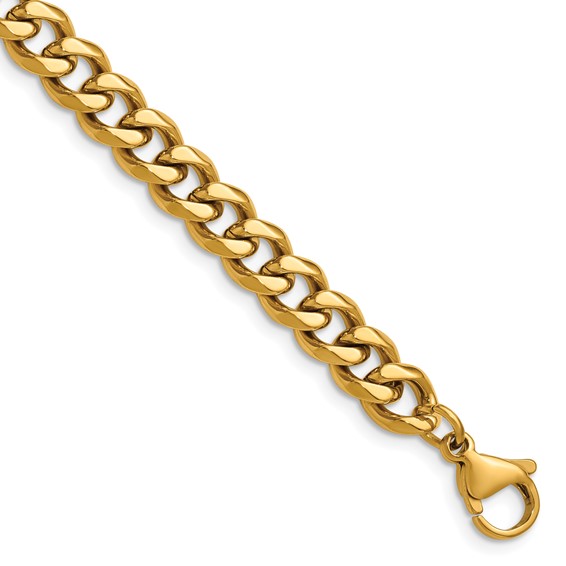 Chisel Stainless Steel Polished Yellow IP-plated 20 inch Plus a 3 inch Extension Curb Link Necklace