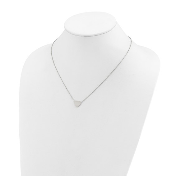 Chisel Stainless Steel Polished Heart on a 16 inch Plus 2 inch Extension Cable Chain Necklace