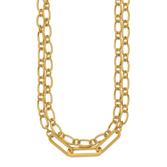 Chisel Stainless Steel Polished Yellow IP-plated Layered 18 inch Plus a 2 inch Extension Necklace