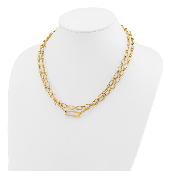 Chisel Stainless Steel Polished Yellow IP-plated Layered 18 inch Plus a 2 inch Extension Necklace