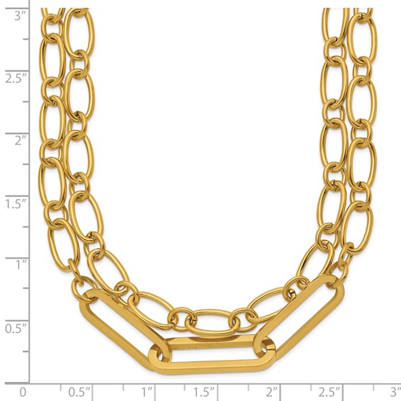 Chisel Stainless Steel Polished Yellow IP-plated Layered 18 inch Plus a 2 inch Extension Necklace