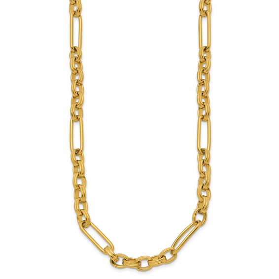 Chisel Stainless Steel Polished Yellow IP-plated 18 inch Plus 1.75 inch Extension Link Necklace