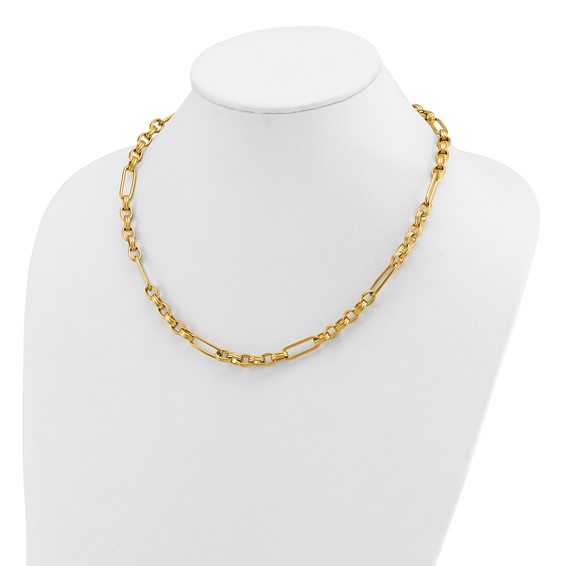 Chisel Stainless Steel Polished Yellow IP-plated 18 inch Plus 1.75 inch Extension Link Necklace