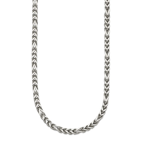 Chisel Stainless Steel Polished 4mm 24 inch Fancy Figaro Chain Necklace