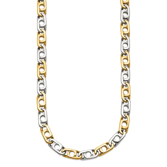 Chisel Stainless Steel Polished Yellow IP-plated 6mm 24 inch Anchor Chain Necklace