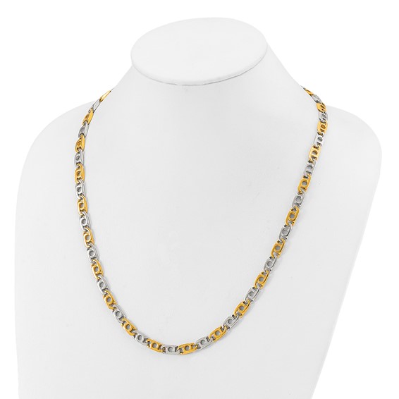 Chisel Stainless Steel Polished Yellow IP-plated 6mm 24 inch Anchor Chain Necklace