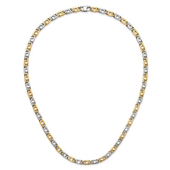 Chisel Stainless Steel Polished Yellow IP-plated 6mm 24 inch Anchor Chain Necklace