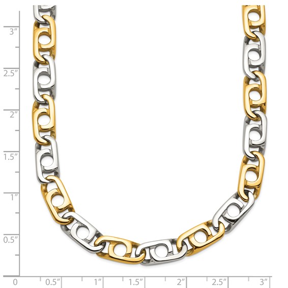 Chisel Stainless Steel Polished Yellow IP-plated 6mm 24 inch Anchor Chain Necklace