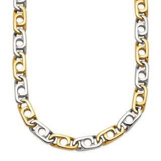 Chisel Stainless Steel Polished Yellow IP-plated 6mm 24 inch Anchor Chain Necklace